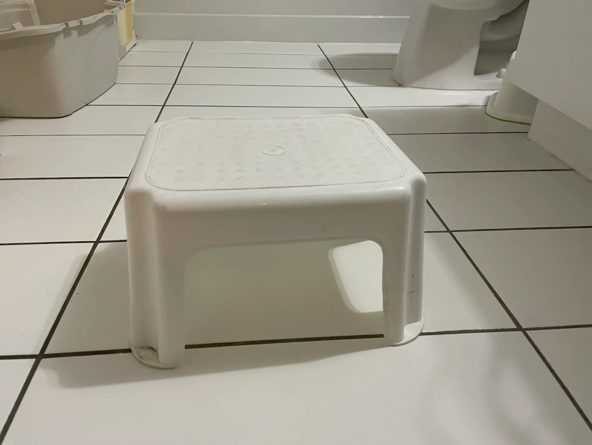 White Plastic Step Stool