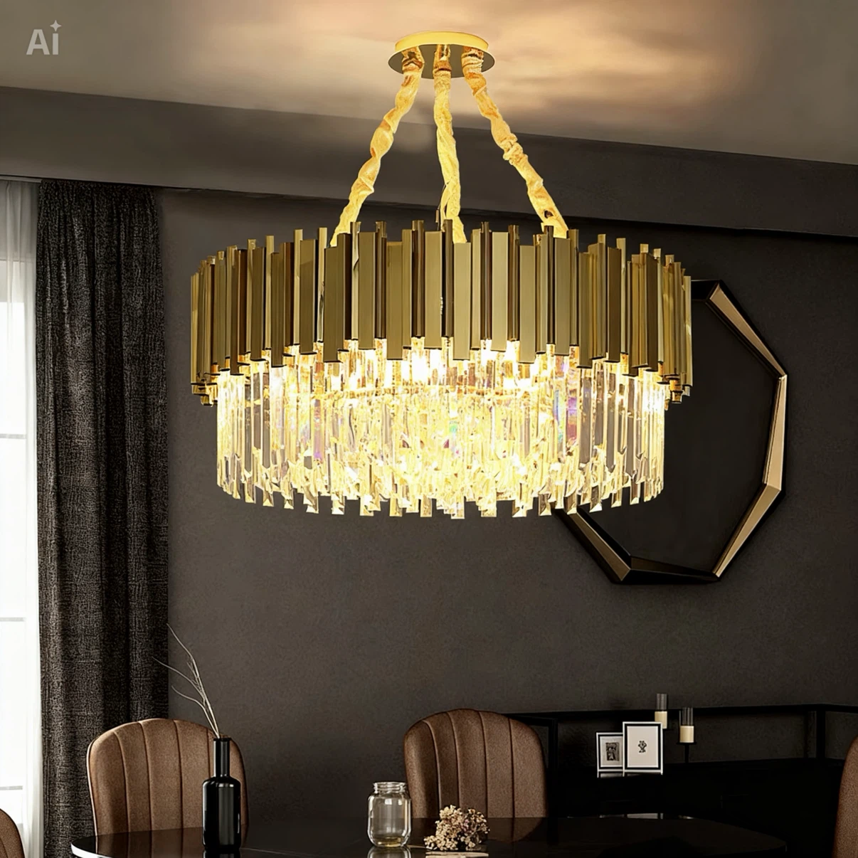 Gold Crystal Chandelier