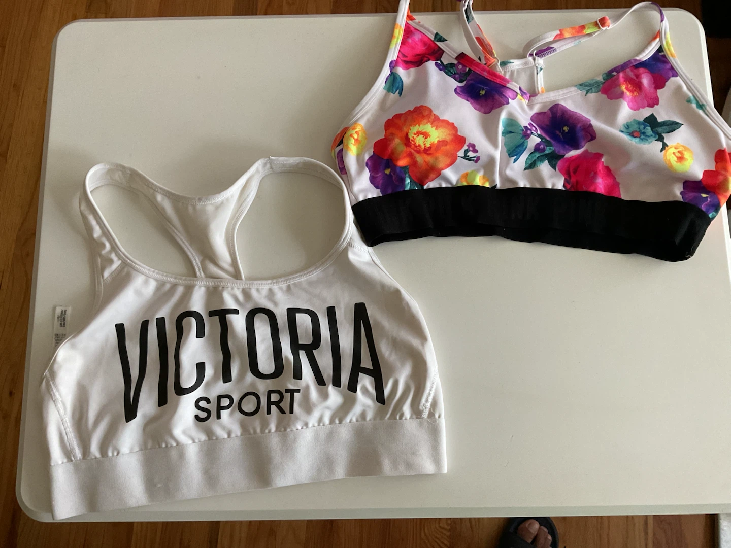 Victoria Sport White & Floral Sports Bras (2) L/G