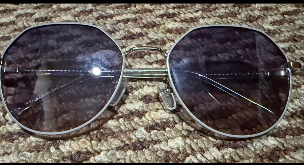 Silver Octagonal Frame Sunglasses