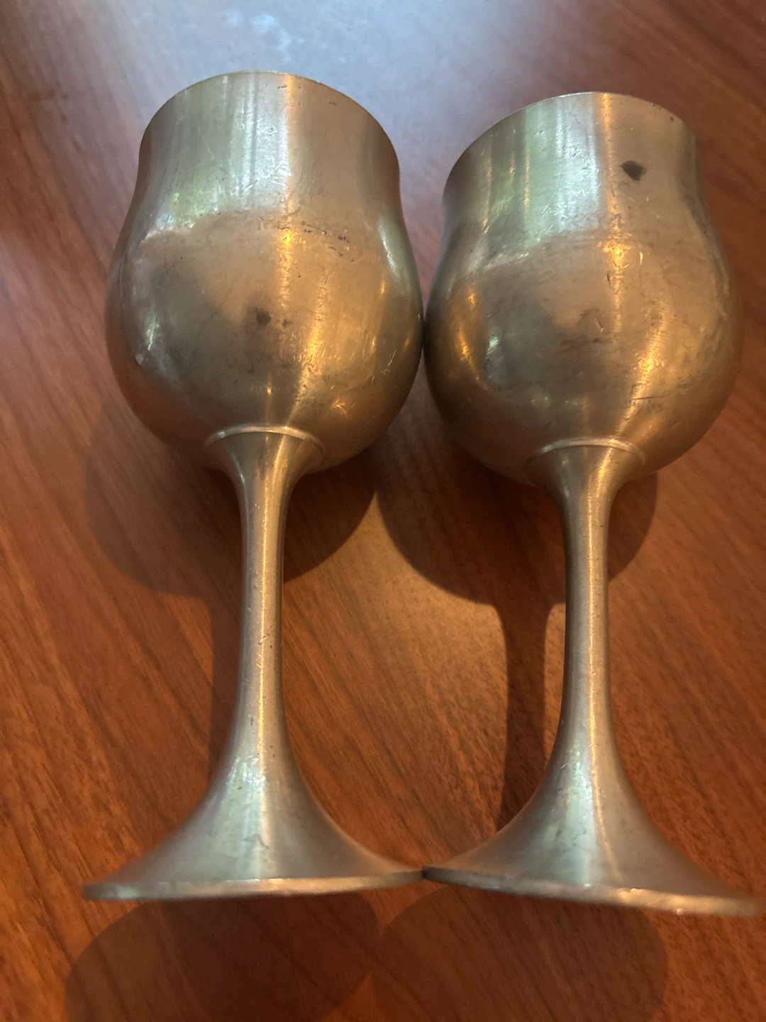 Set of 2 Pewter Wine Goblets - photo 2