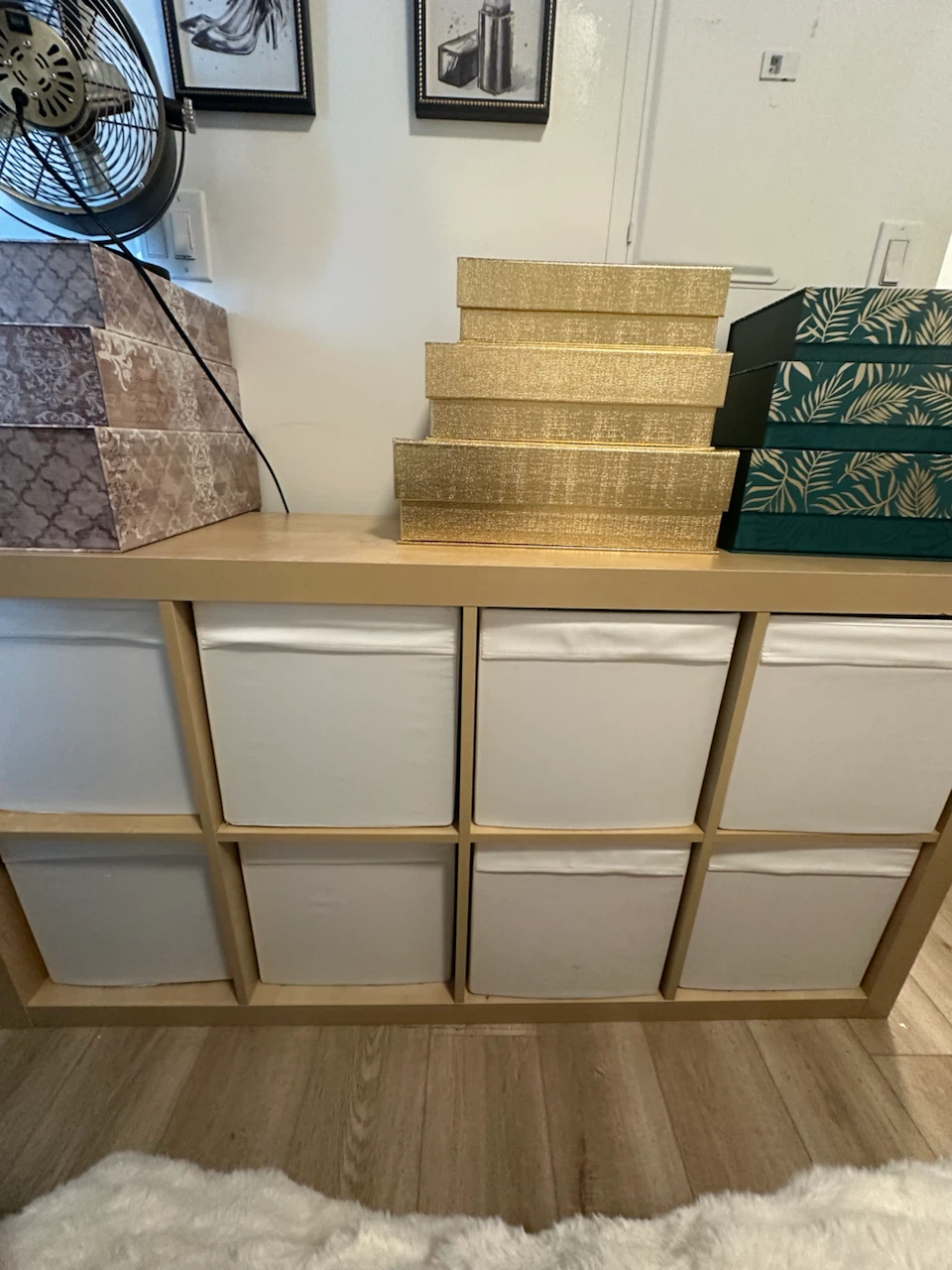 Light Wood Cube Storage Unit