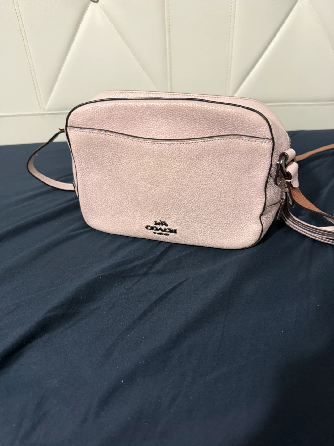 Coach Pink Leather Crossbody Bag with Boombox Graphic