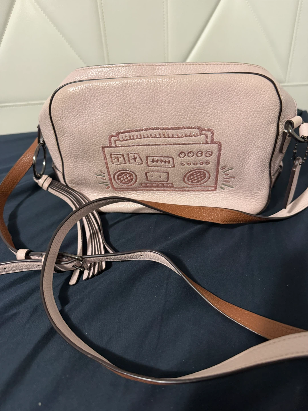 Coach Pink Leather Crossbody Bag with Boombox Graphic - photo 2