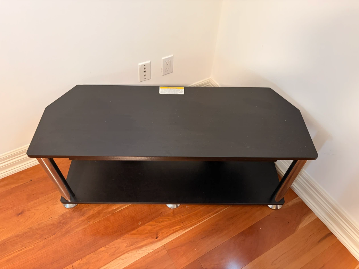 Black 2-Tier Media Console / TV Stand - photo 2