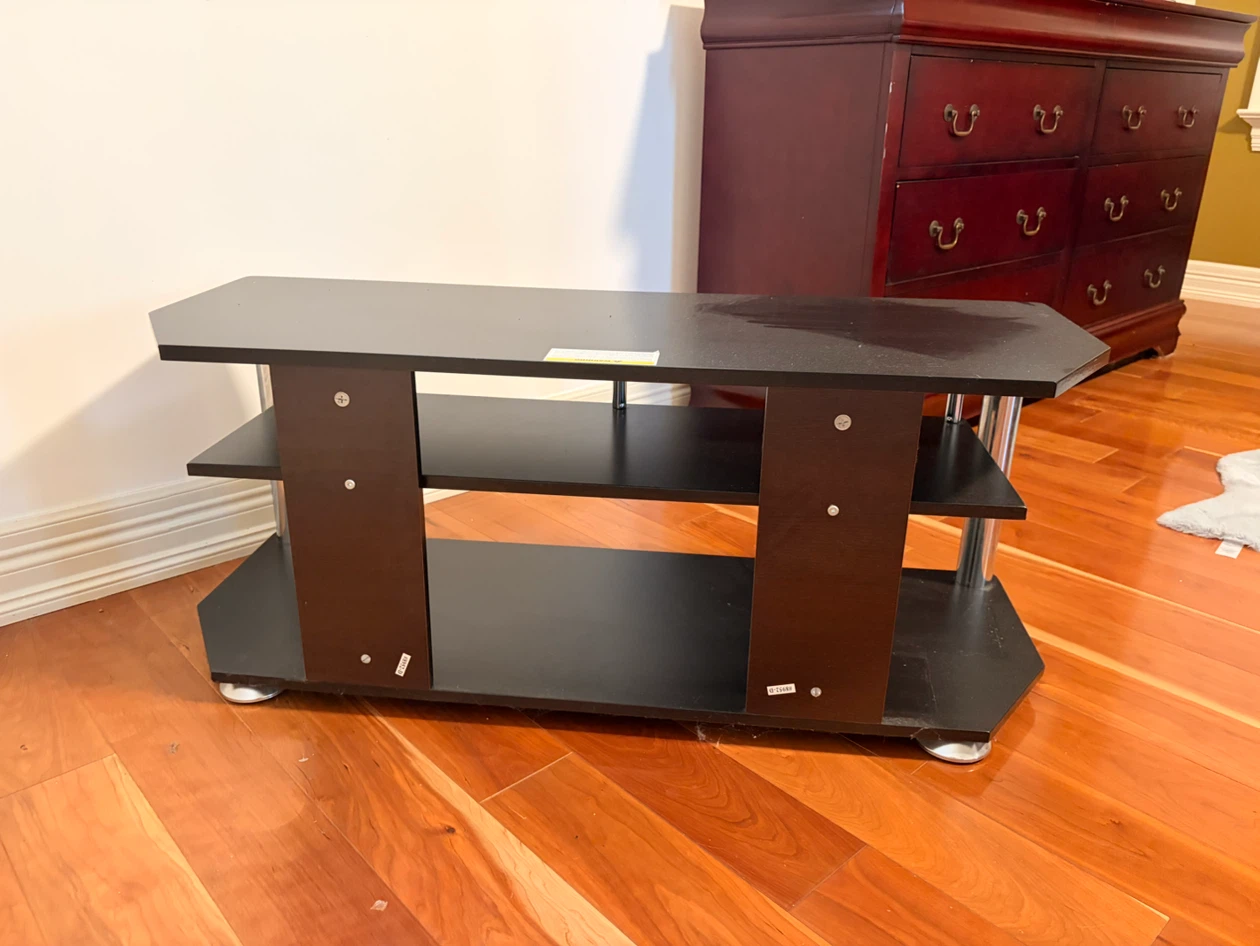 Black 2-Tier Media Console / TV Stand - photo 3