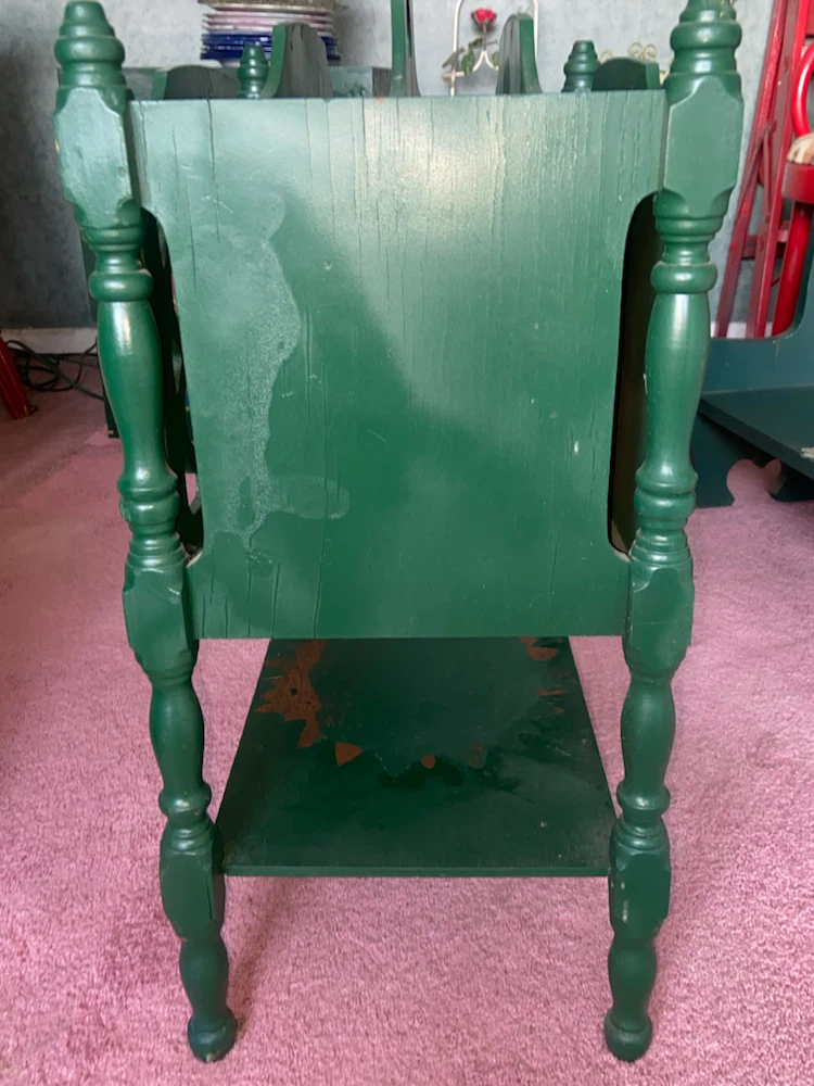 Vintage Green Wooden Magazine/Record  Rack - photo 3