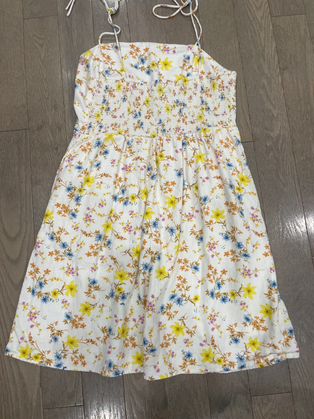 Rear view Floral Sundress with STRING STRAPS