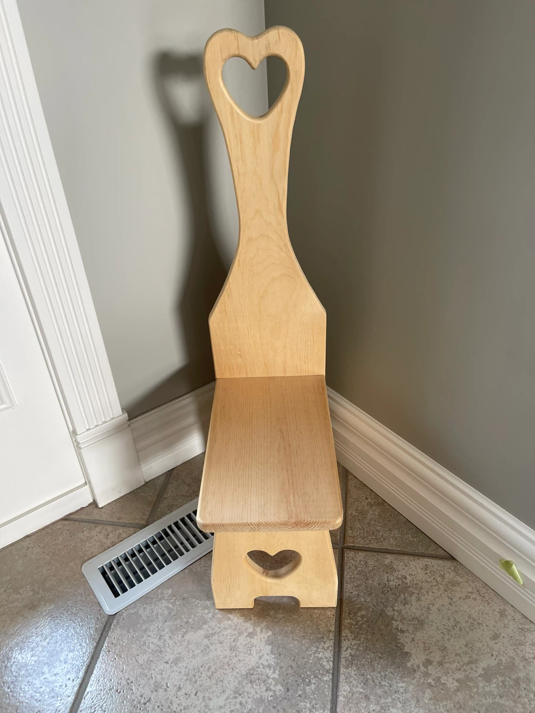 Wooden TIME OUT CHAIR  with Heart Cutout