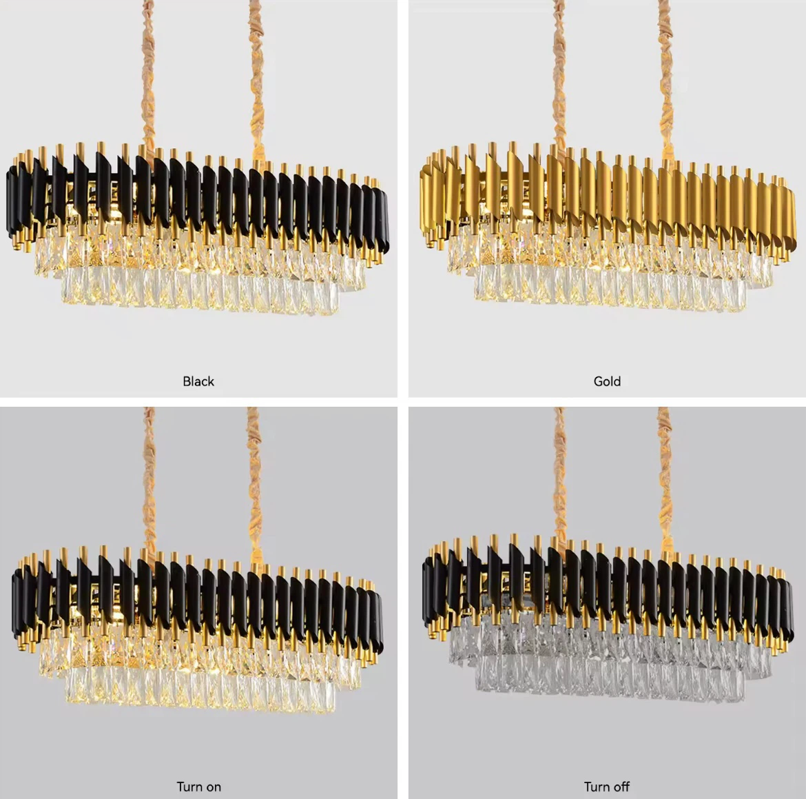 Gold Crystal Chandelier Pendant Light Fixture - photo 3