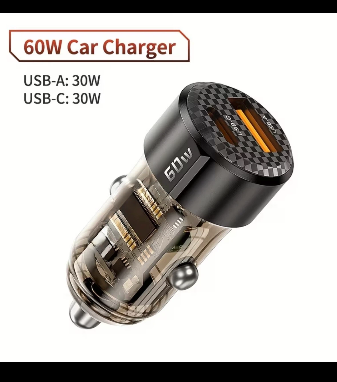 Brand new fast car charger with usb port A and C