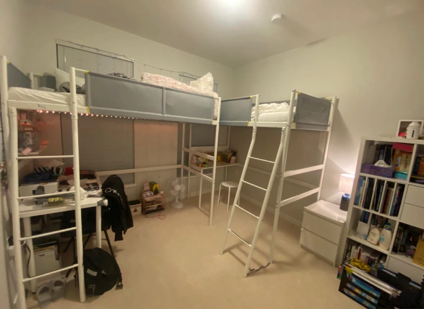 IKEA VITVAL Loft bed frame with desk top - Twin
