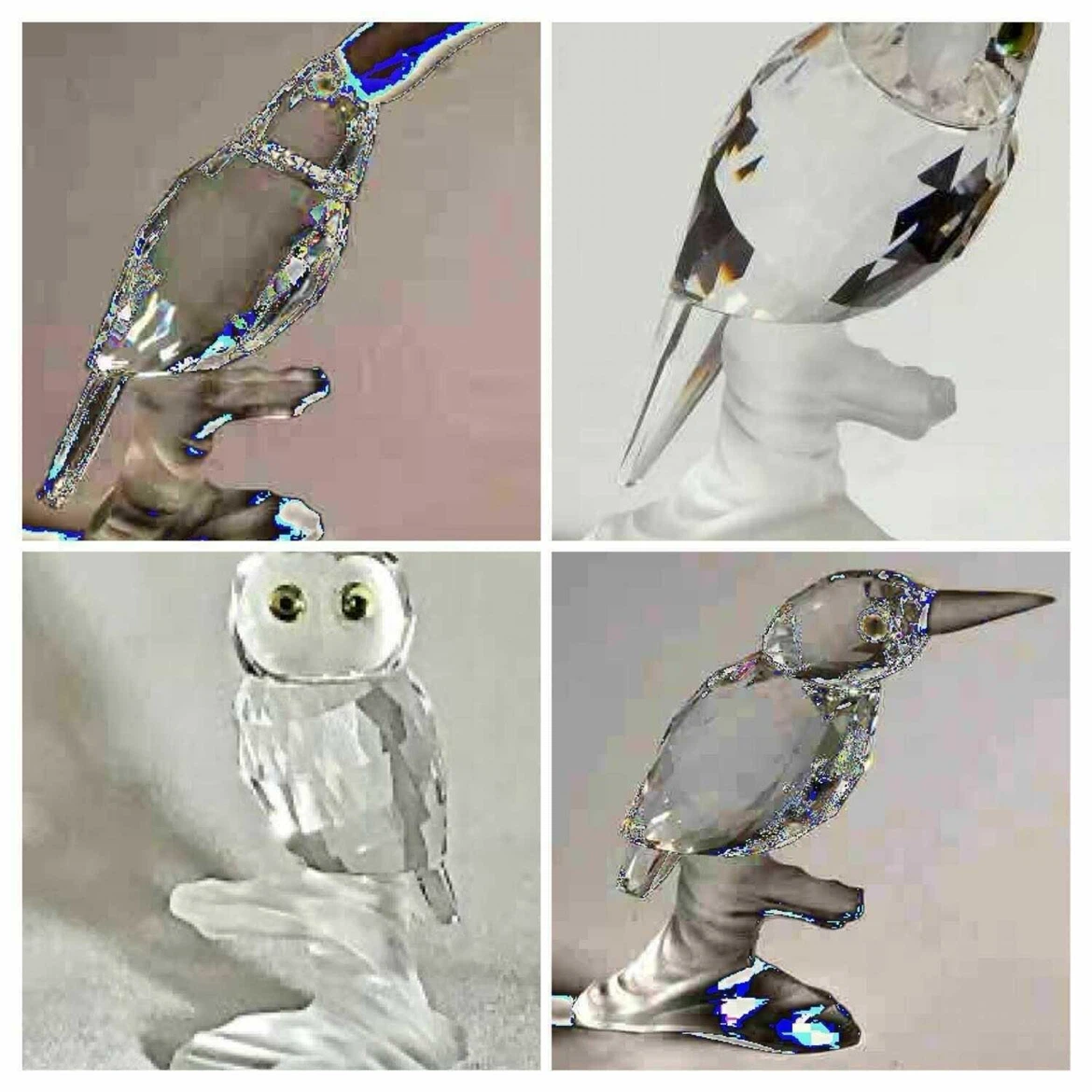 4 NEW Swarovski Crystal Toucan, Kingfisher, Parrot, Owl