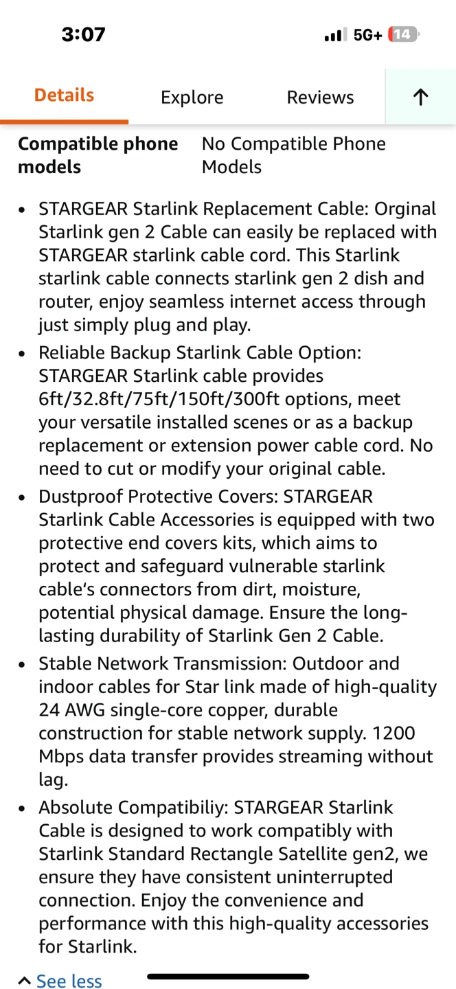 STARGEAR Starlink Cable - photo 4