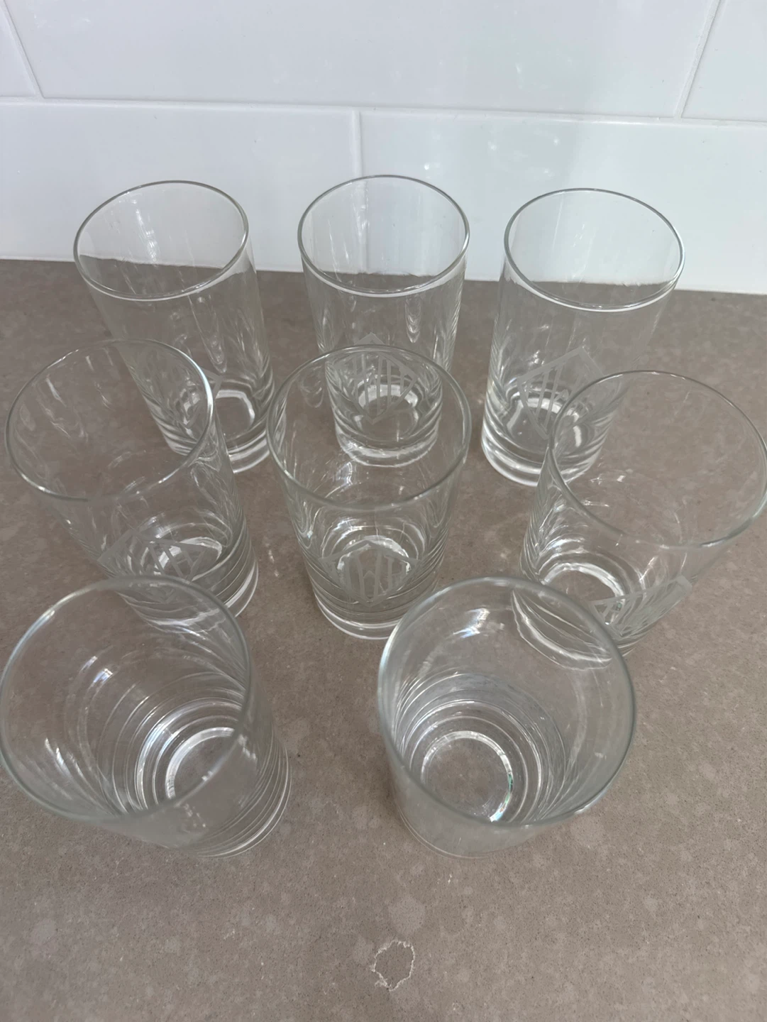 Set of 8 Vintage Etched Glass Tumblers - photo 2