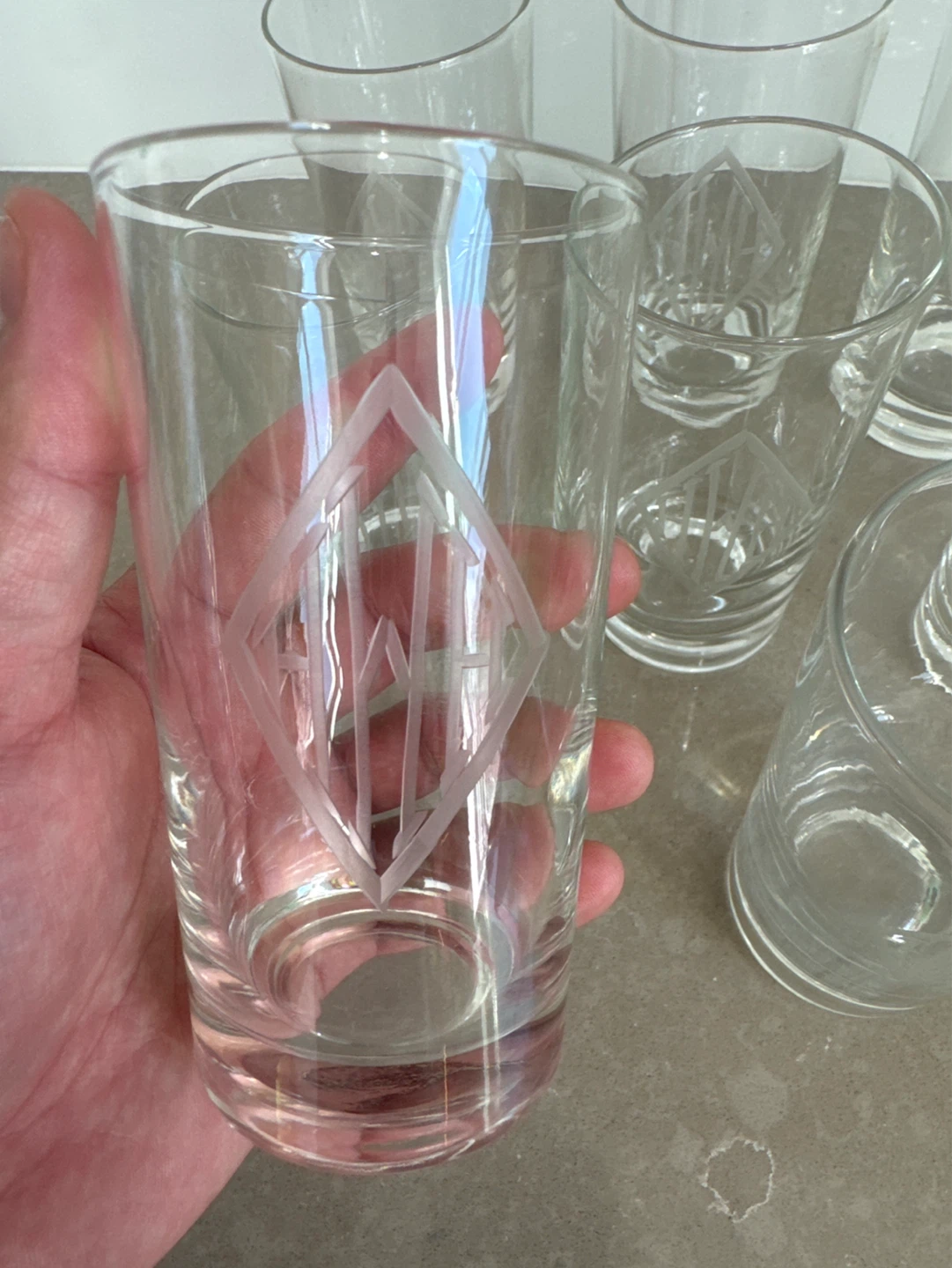 Set of 8 Vintage Etched Glass Tumblers - photo 3