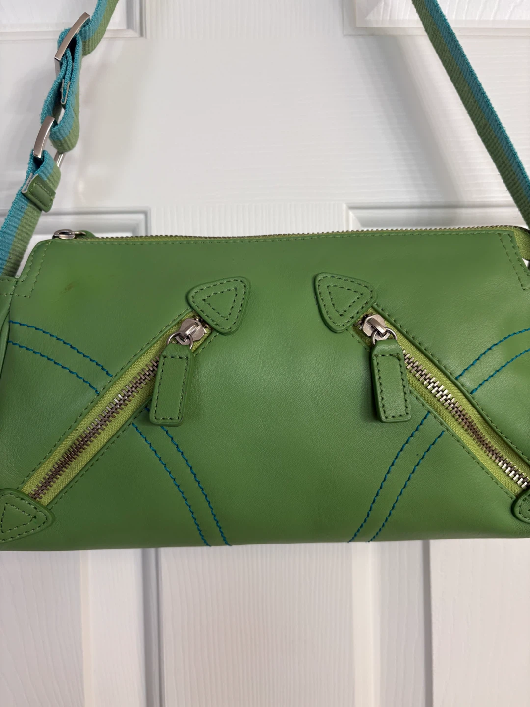 Danier Double Zip Multi-Tone Genuine Leather Shoulder Bag - photo 2
