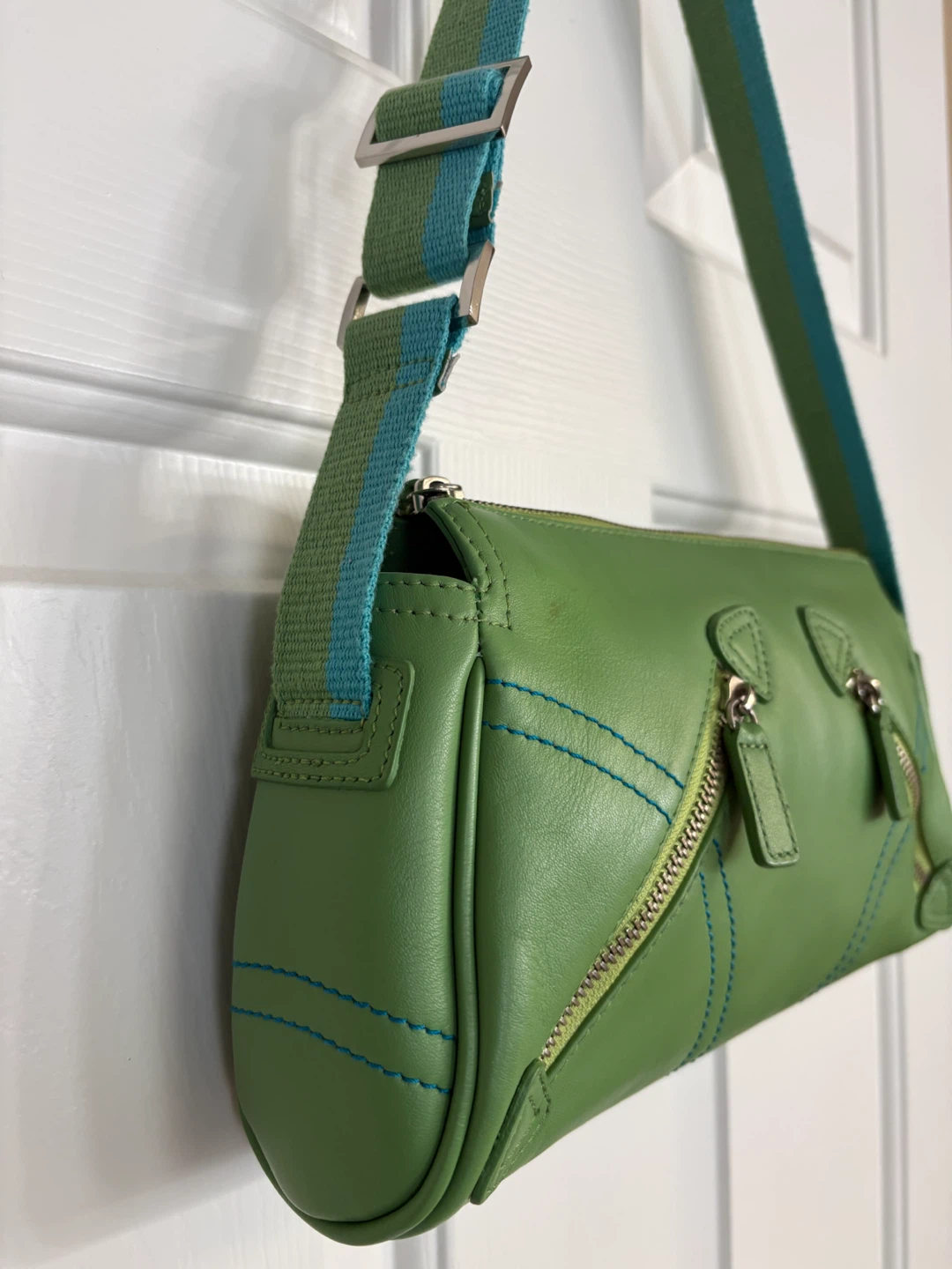 Danier Double Zip Multi-Tone Genuine Leather Shoulder Bag - photo 5