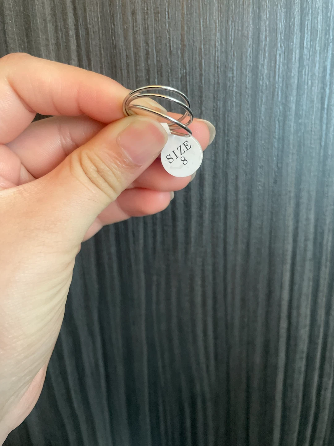 Size 8 Stacking Silver Tone Rings