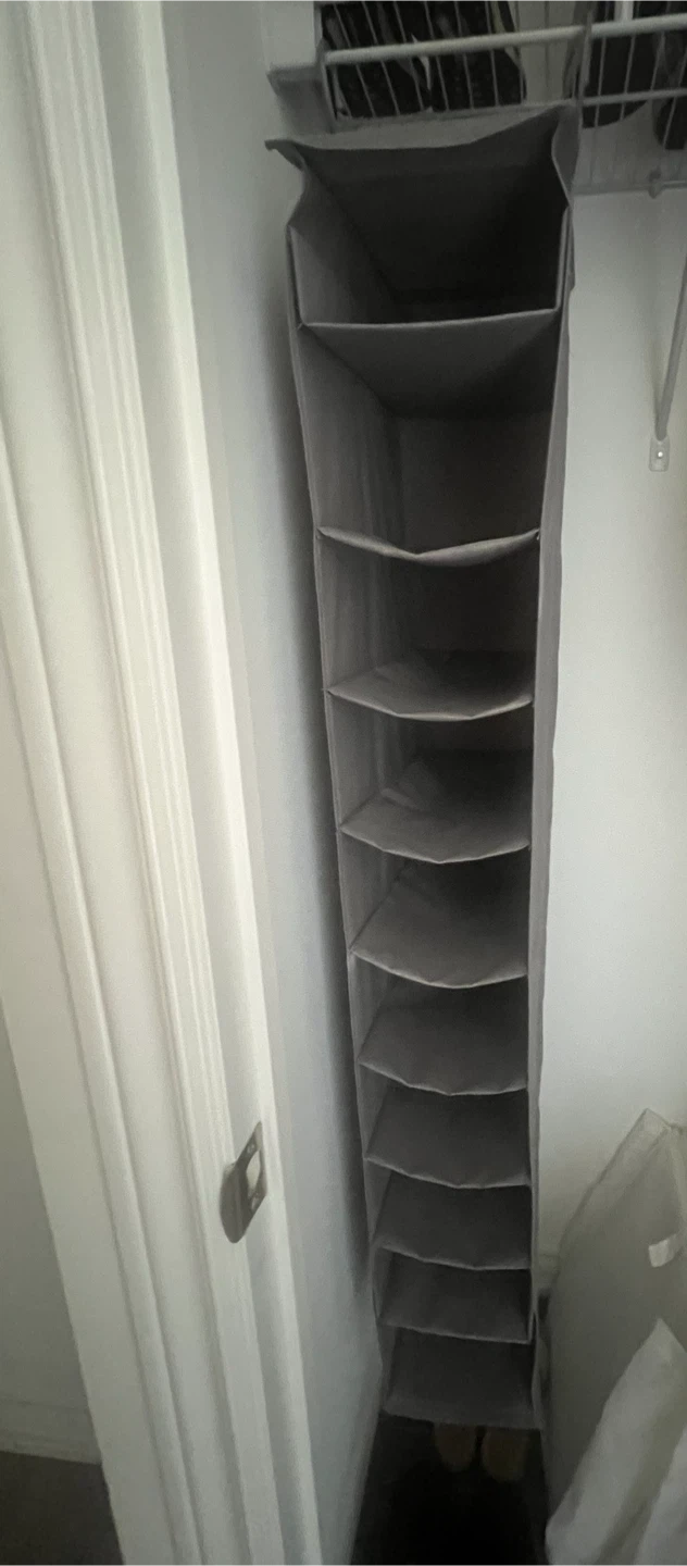 Grey 10-Shelf Hanging Closet Organizer