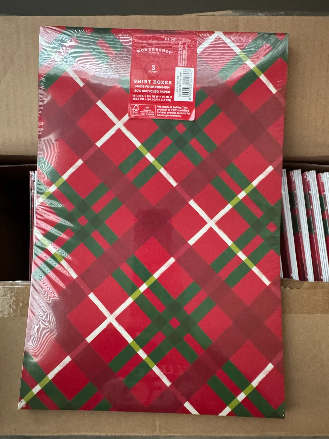 72 Wonder Shop Christmas Shirt Boxes - 3 count