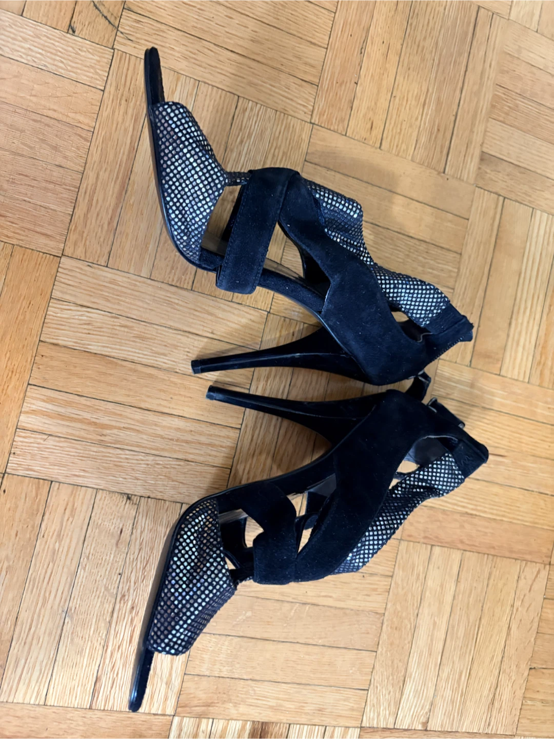 Black GUESS Heels with Silver Embellishments - photo 2