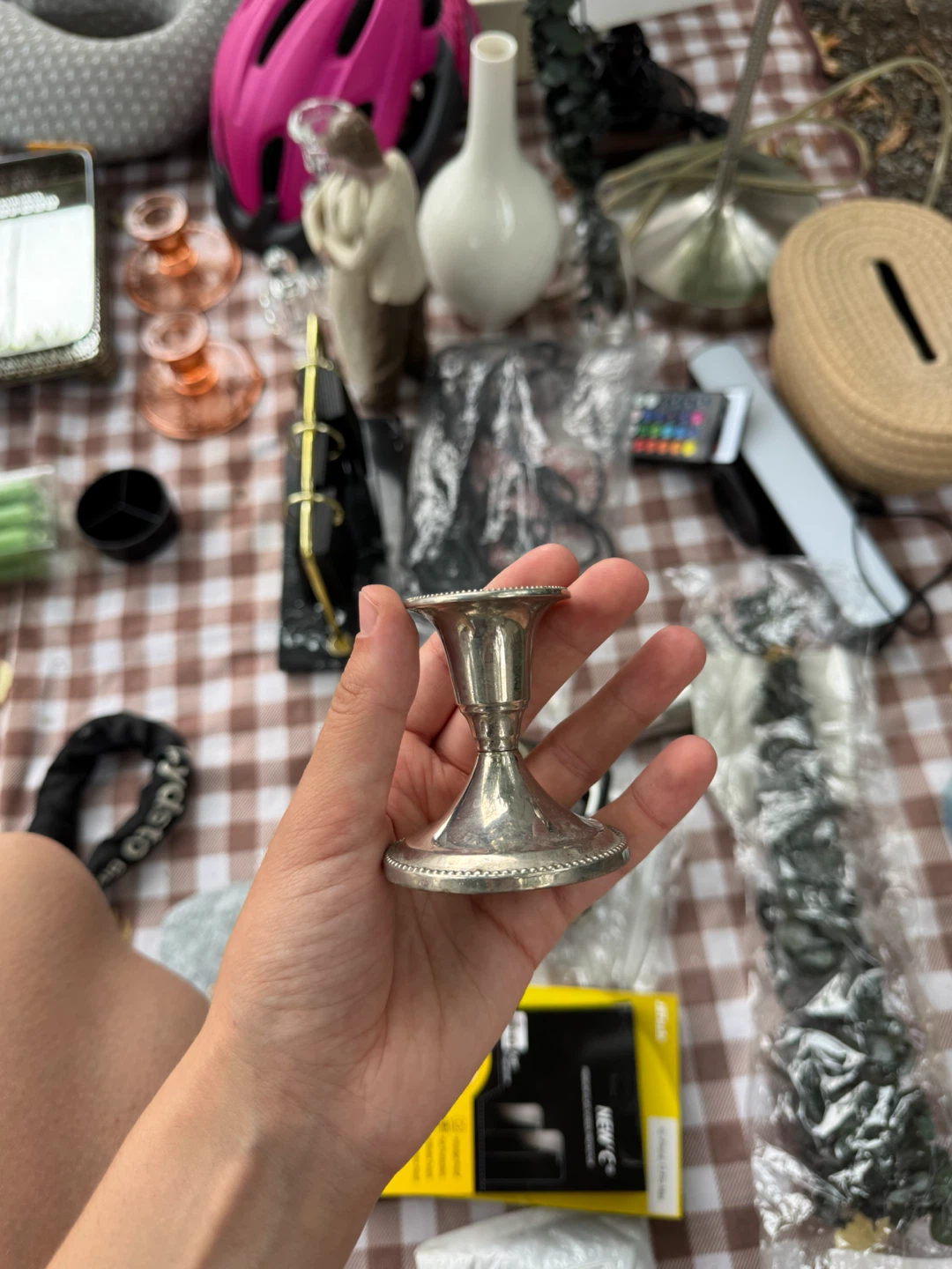 Silver-tone Candlestick Holder