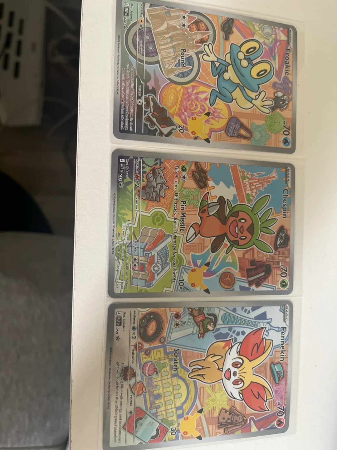 Pokémon Cards - Froakie, Chespin, Fennekin