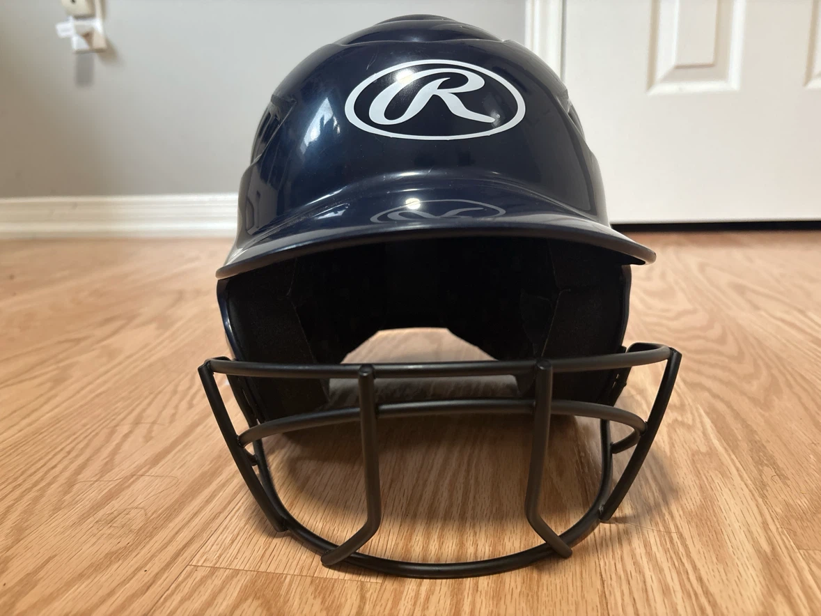 Rawlings Navy Blue Baseball Batting Helmet with Face Cage - photo 3