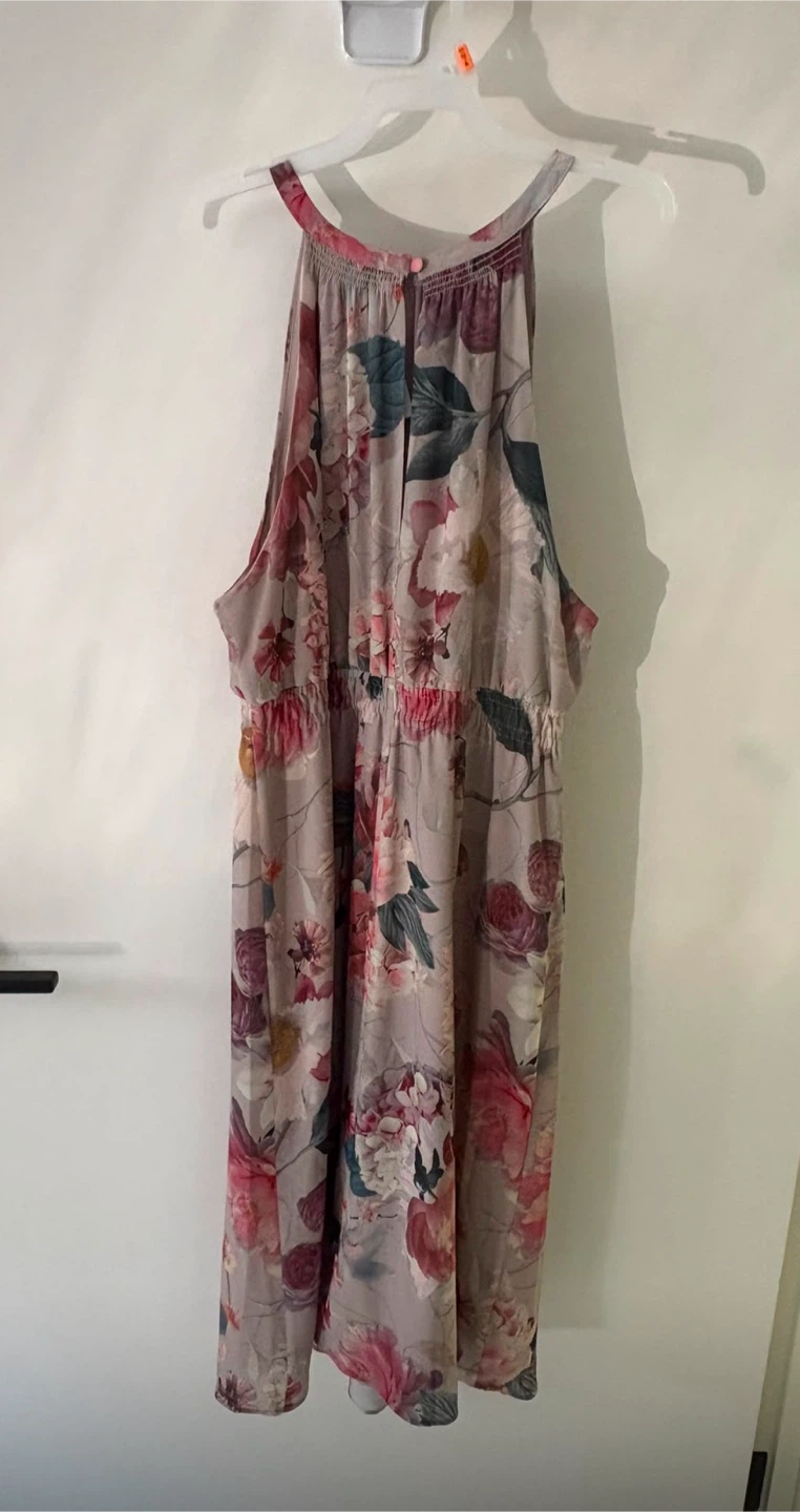Floral Halter Neck Midi Dress