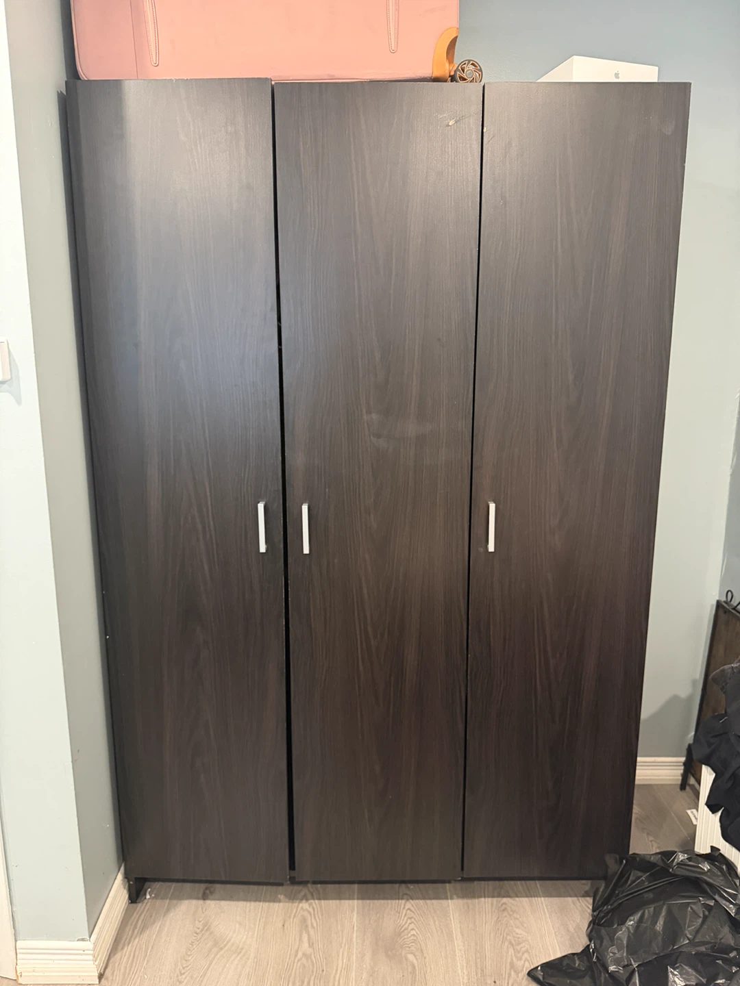 Dark Wood 3-Door Wardrobe