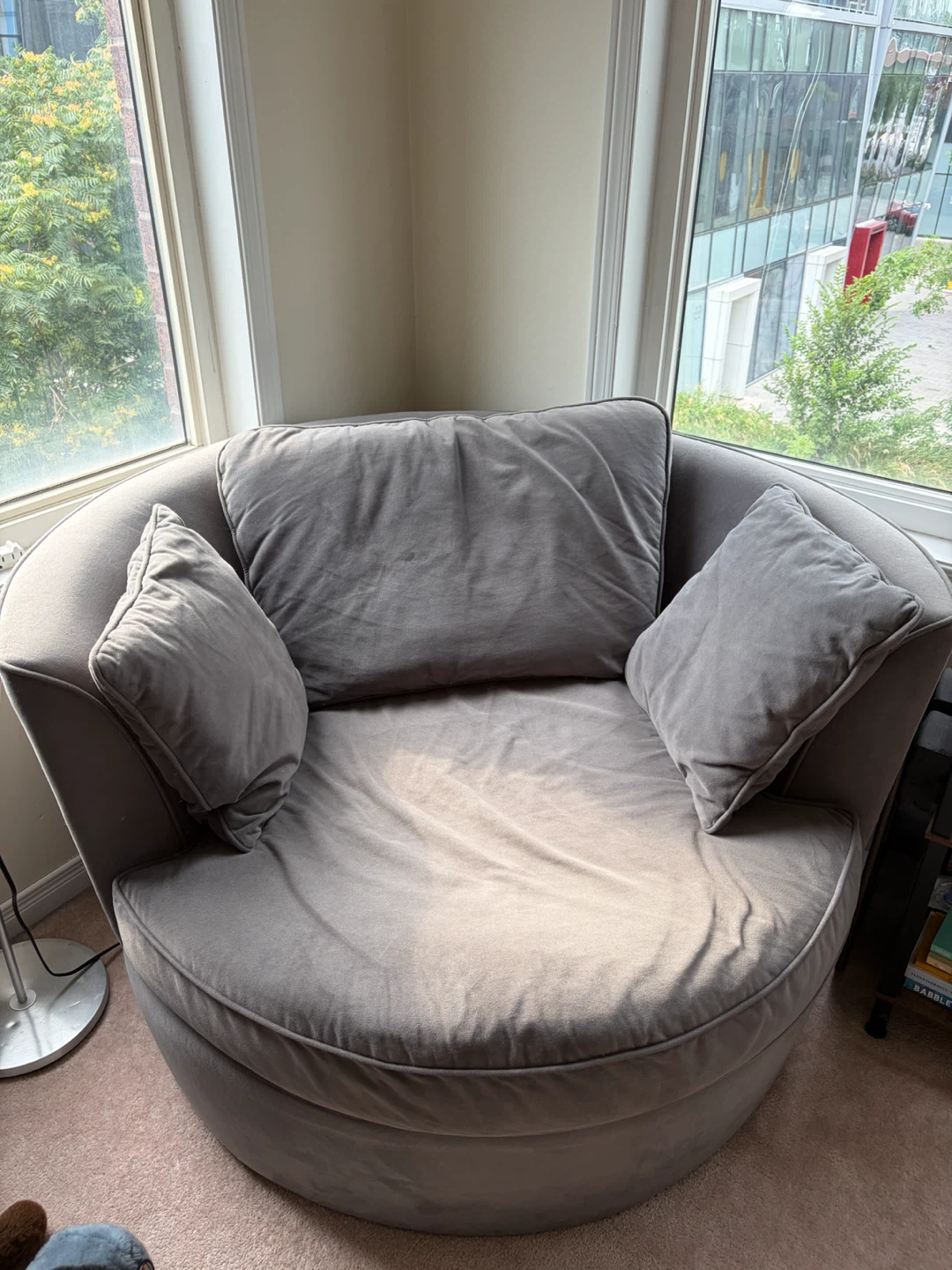 Grey Urban Barn Circle Chair