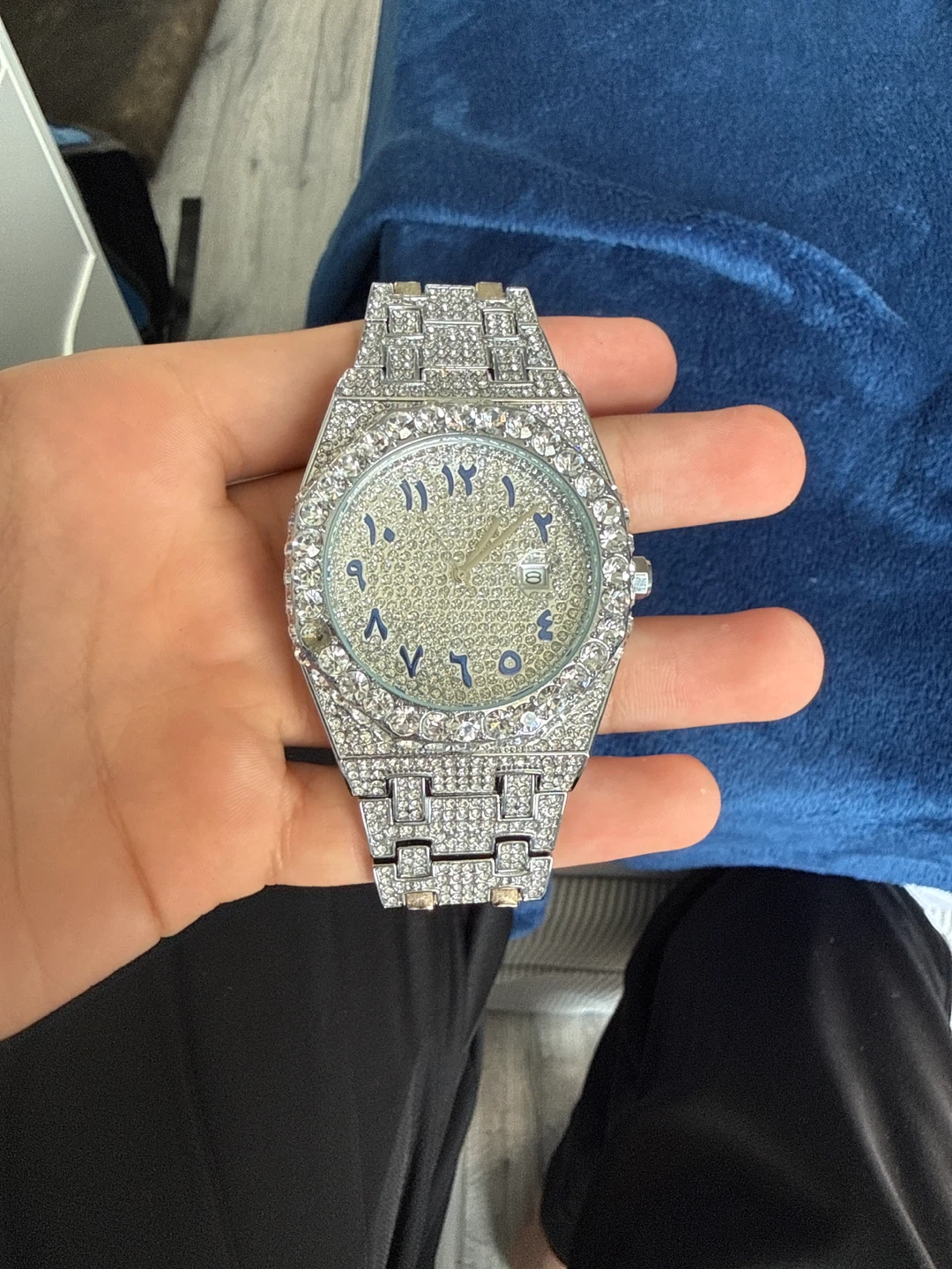 Men's Diamond Bezel Watch with Arabic Numerals - photo 5