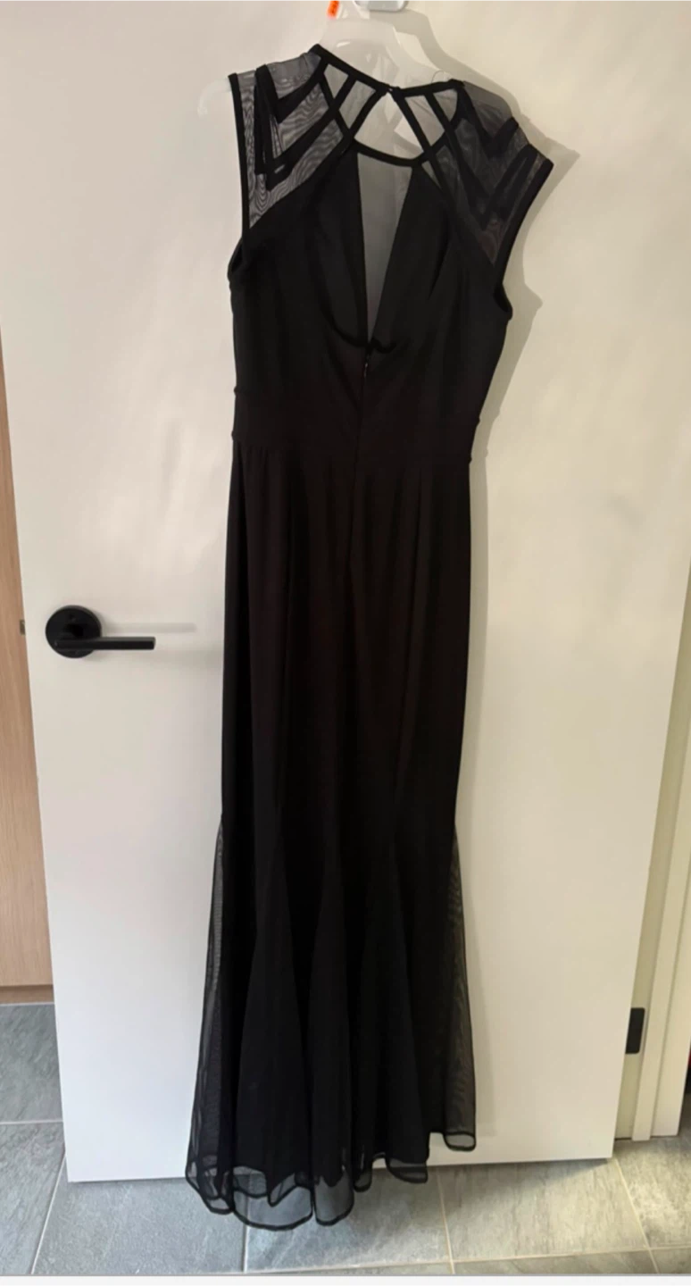 Black Mesh Evening Gown