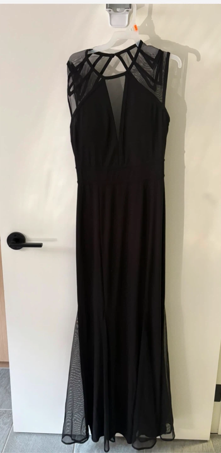Black Mesh Evening Gown - photo 2