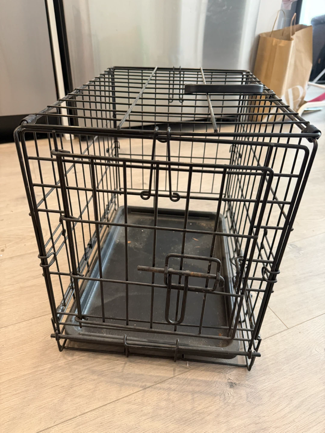 Black Wire Dog Crate with Tray