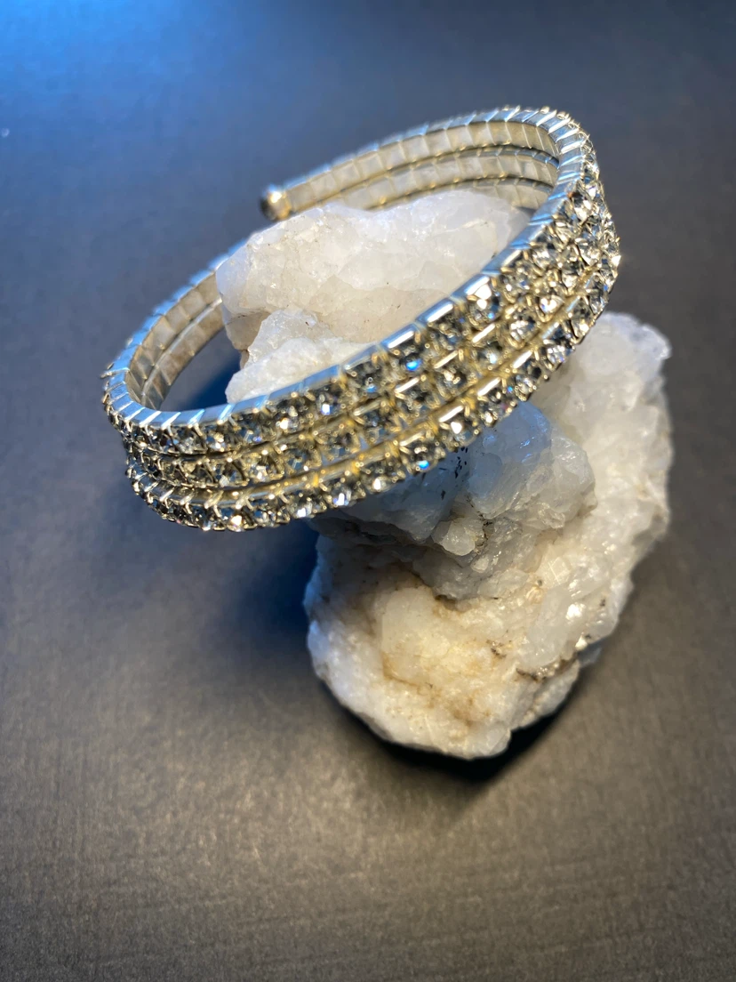 Sparkly Rhinestone Coil Bracelet