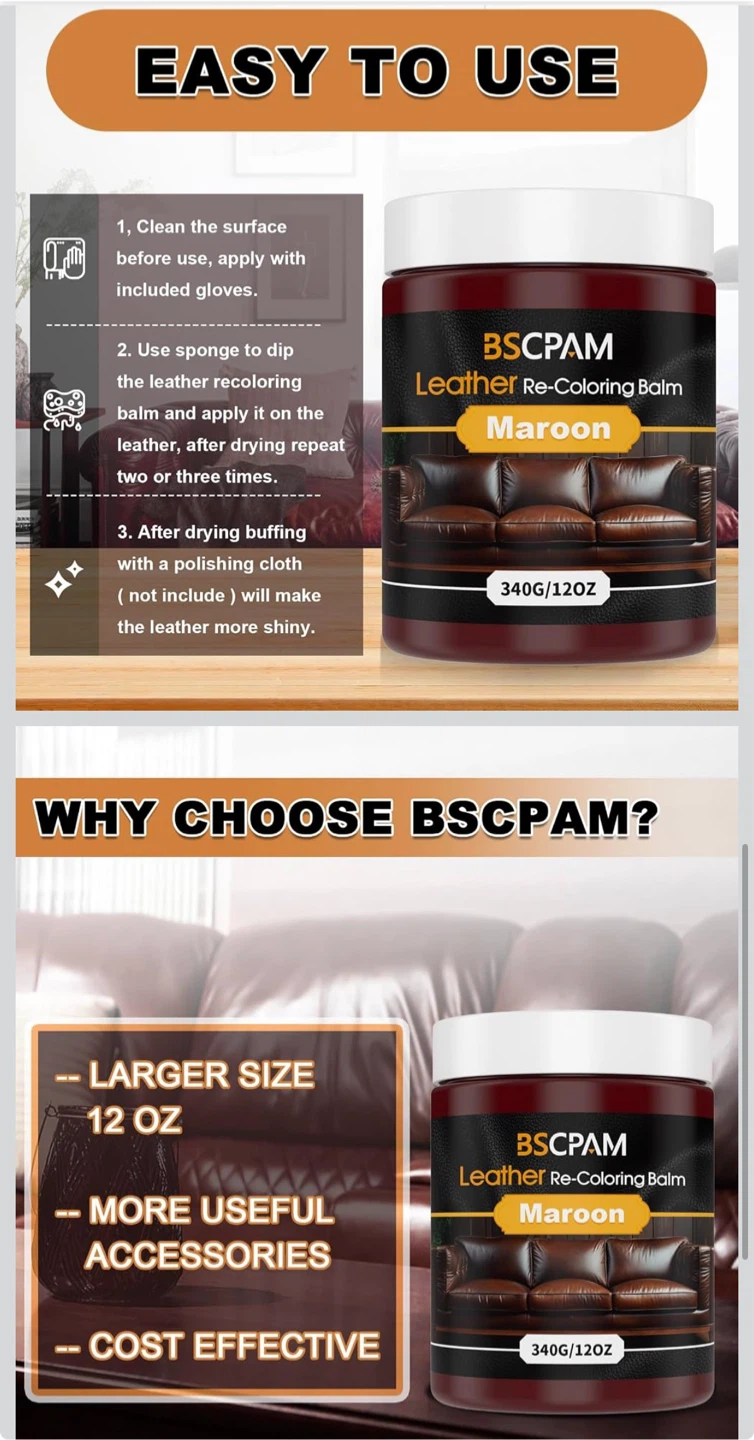 BSCPAM Leather Re-Coloring Balm - Maroon - photo 5