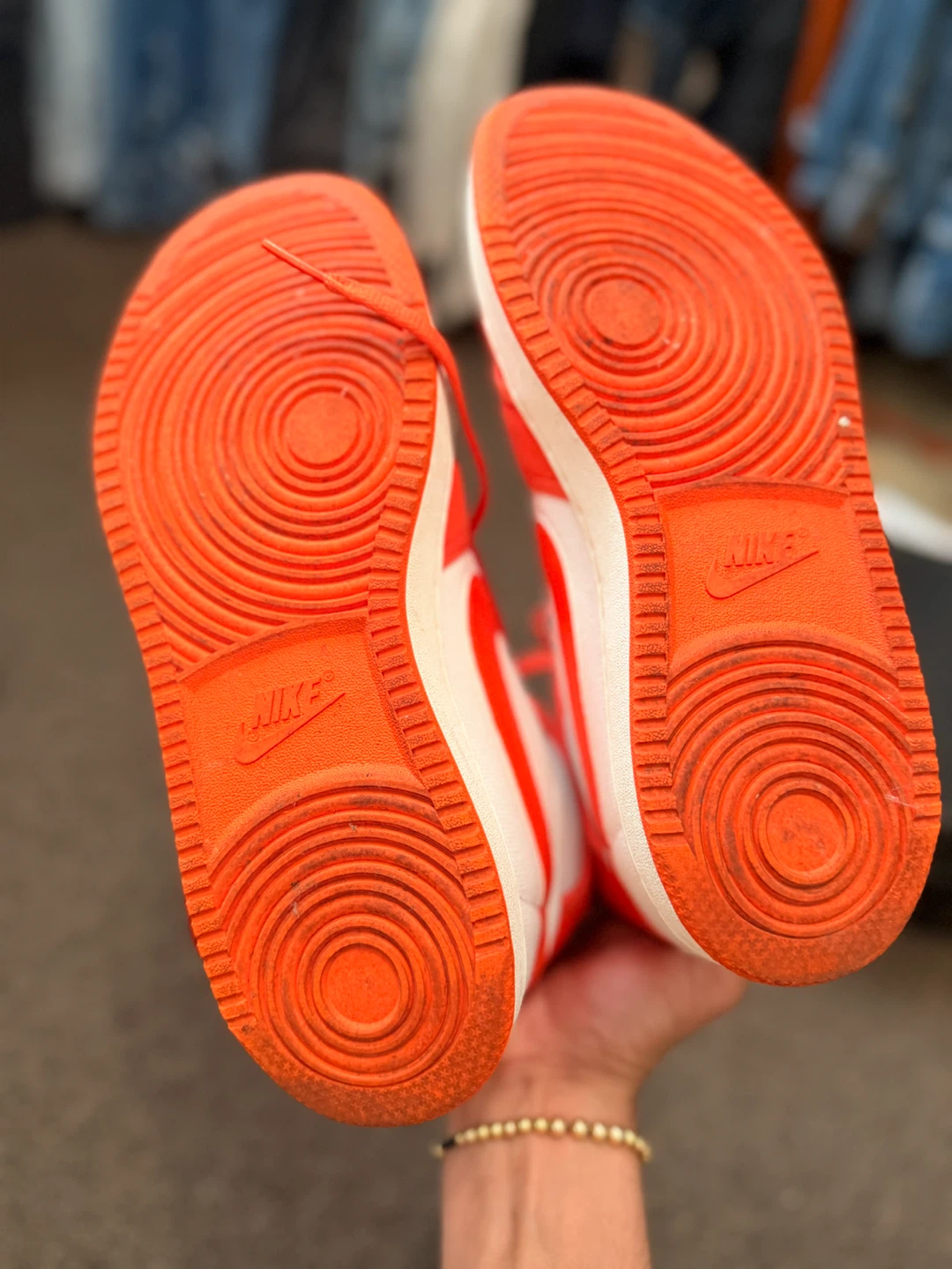 Nike Air Jordan 1 High Top Sneakers - Orange and White - photo 4