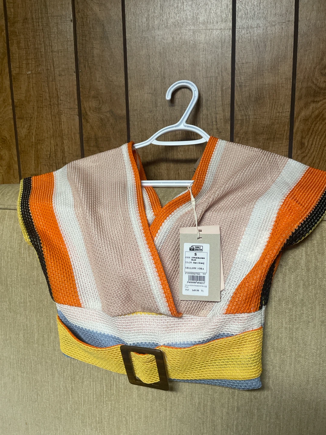 SETRE Knit Top - Yellow/Orange - Size S