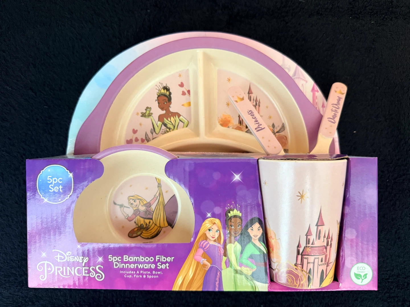 Disney Princess 5pc Bamboo Fiber Dinnerware Set