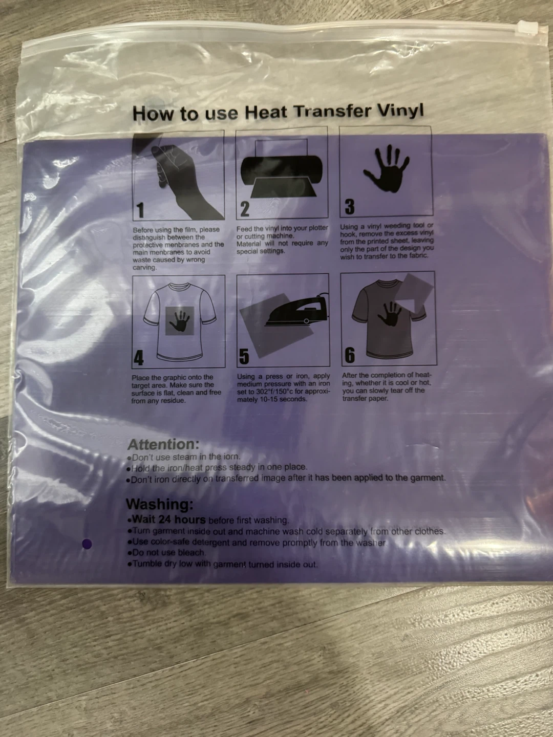 18 Packs of 10 Heat Transfer Vinyl-Purple