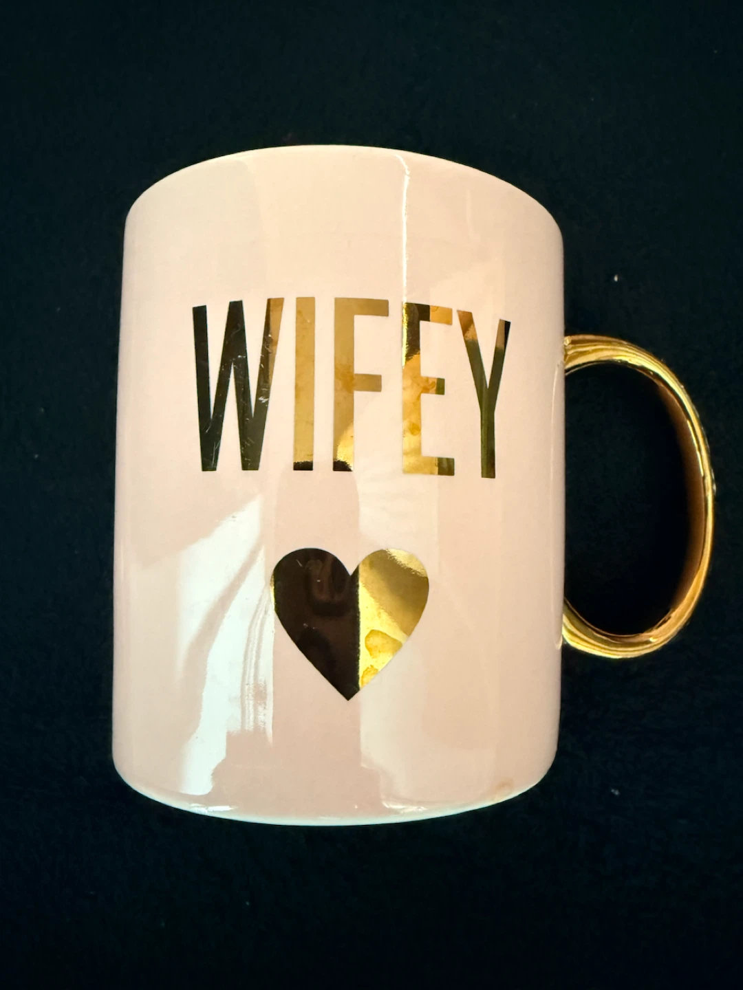 Indigo Wifey Mug with Gold Handle