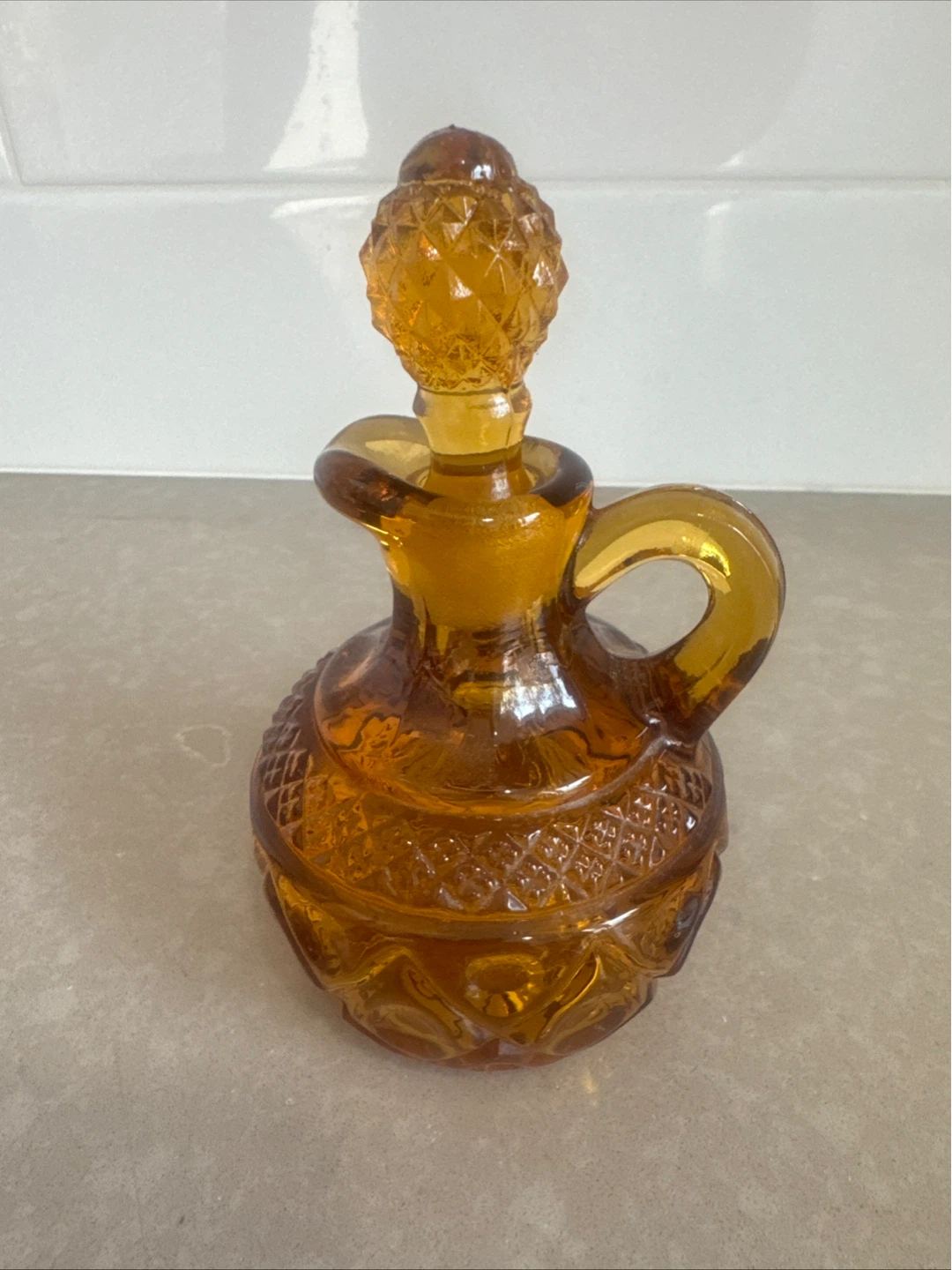 Amber Glass Cruet with Stopper