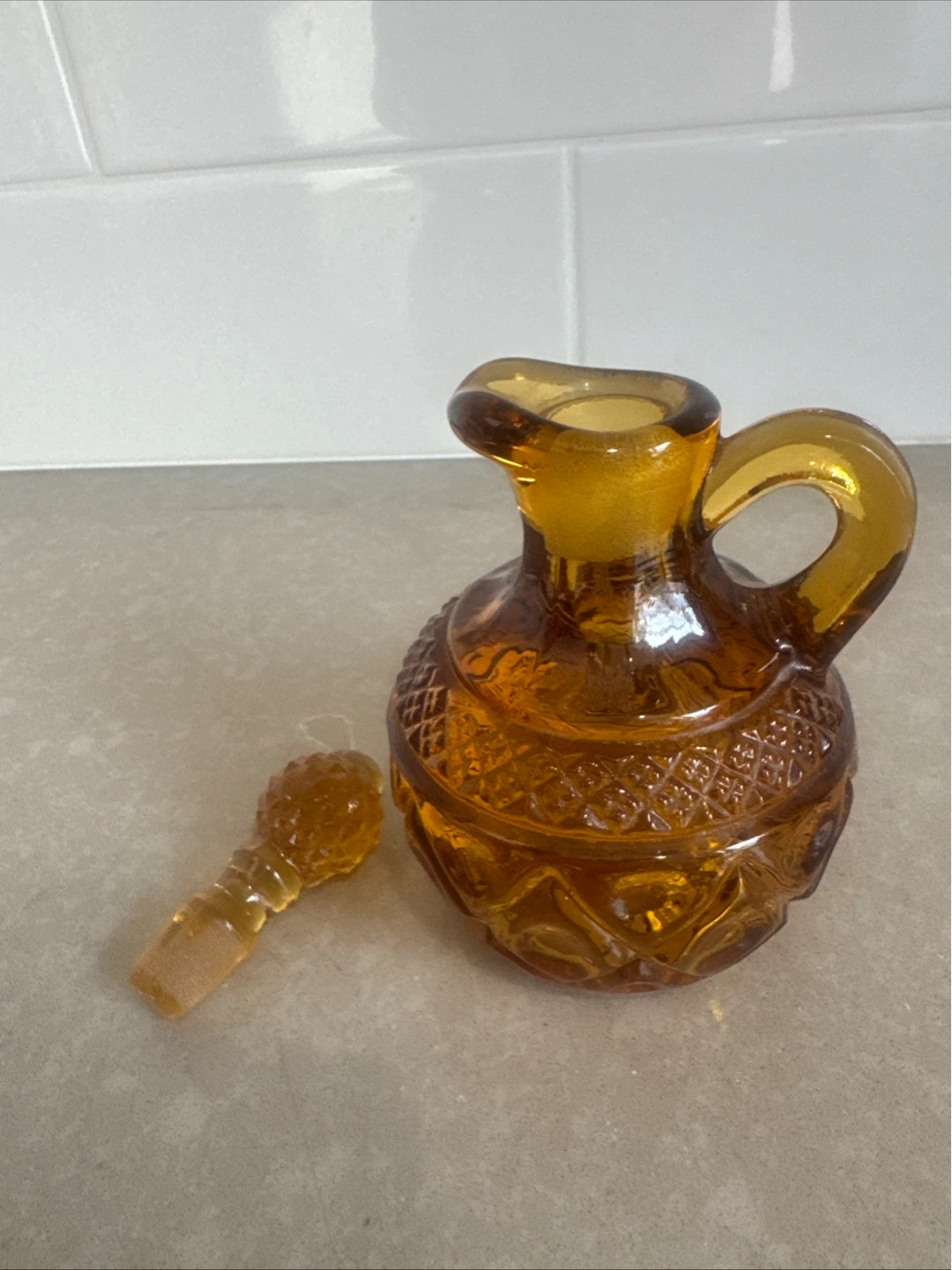 Amber Glass Cruet with Stopper - photo 3