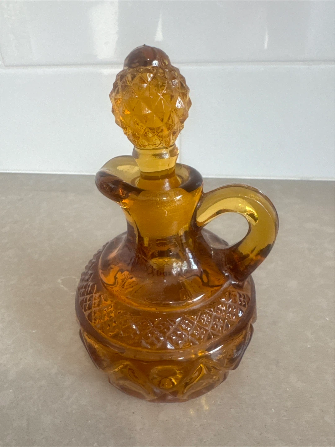 Amber Glass Cruet with Stopper - photo 2