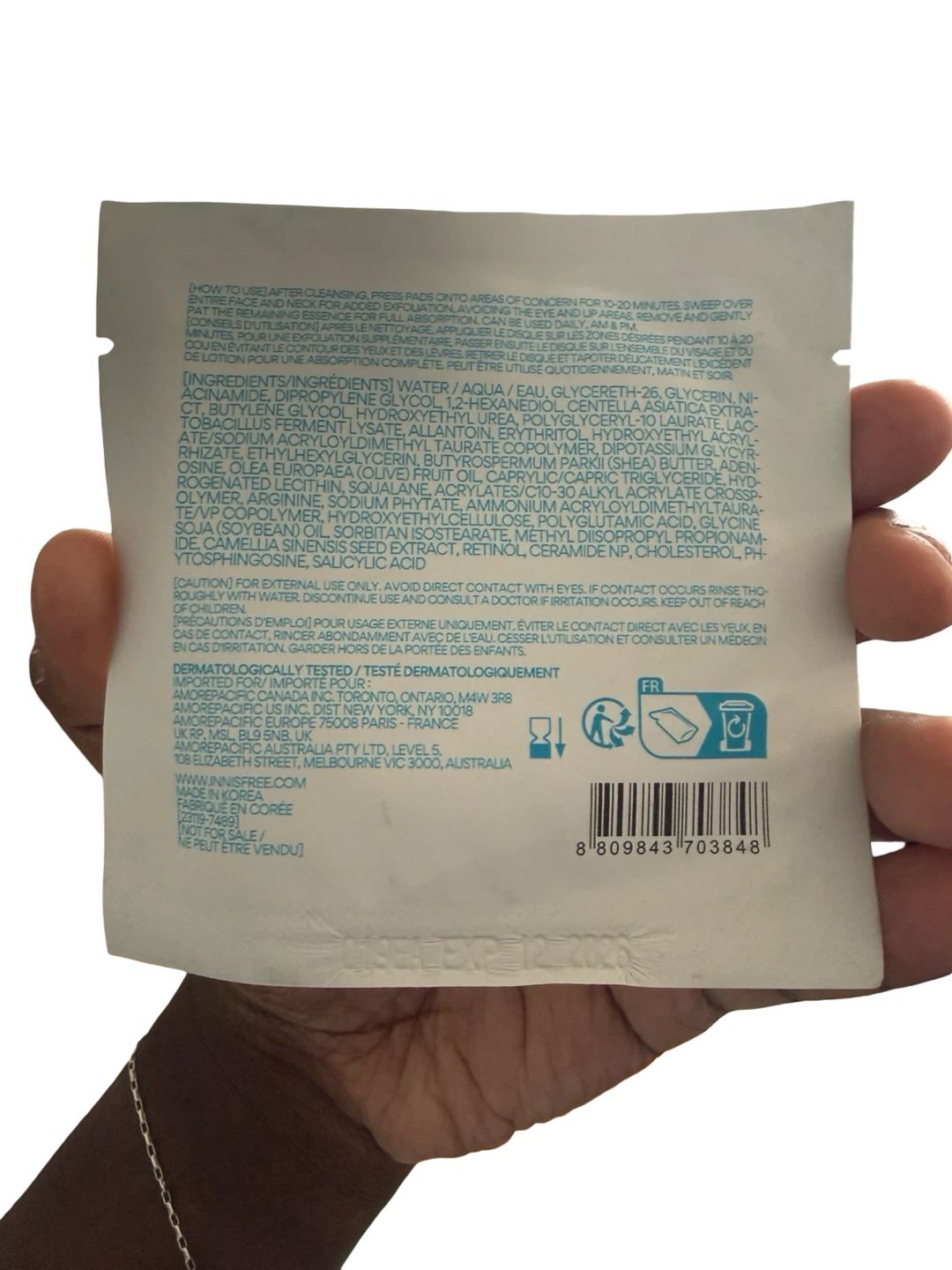 FREE • Innisfree Retinol + Salicylic Toner Pads Sample 💚 - photo 2