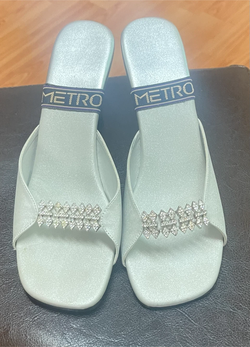METRO Silver Embellished Heeled Mules - photo 3