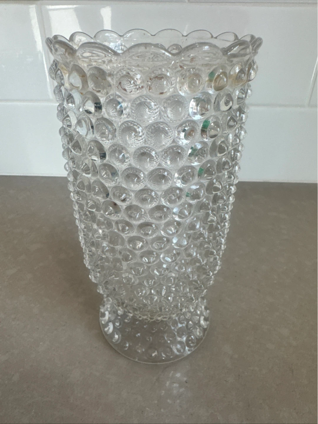 Vintage Hobnail Glass Vase