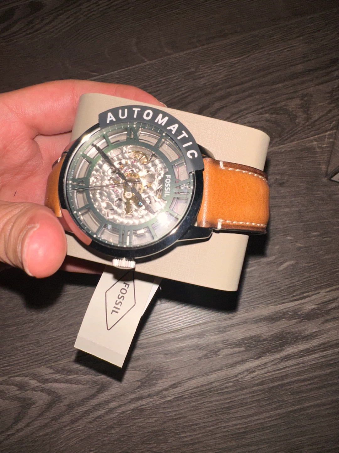 Fossil Automatic Skeleton Watch with Brown Leather Strap - photo 3